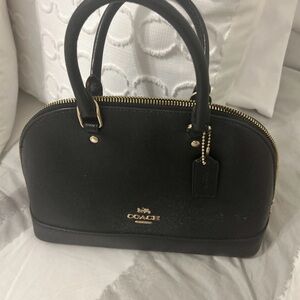 Coach Black Dome Satchel with Gold Hardware